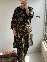 2pc Women's Floral Linen suit