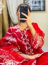 3 Pcs Women's Stitched Fancy Organza Embroidered Suit